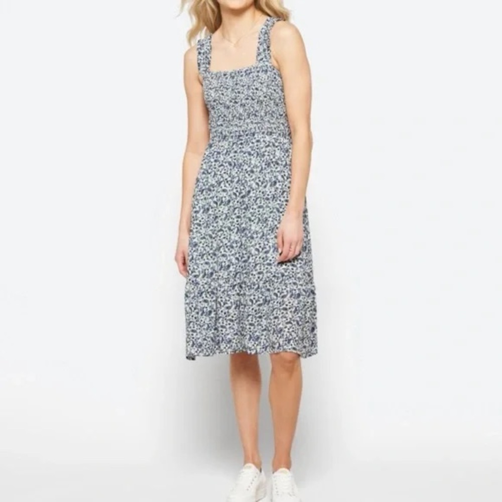 The General Good Elisa Smocked Maxi Dress- Light Blue -L